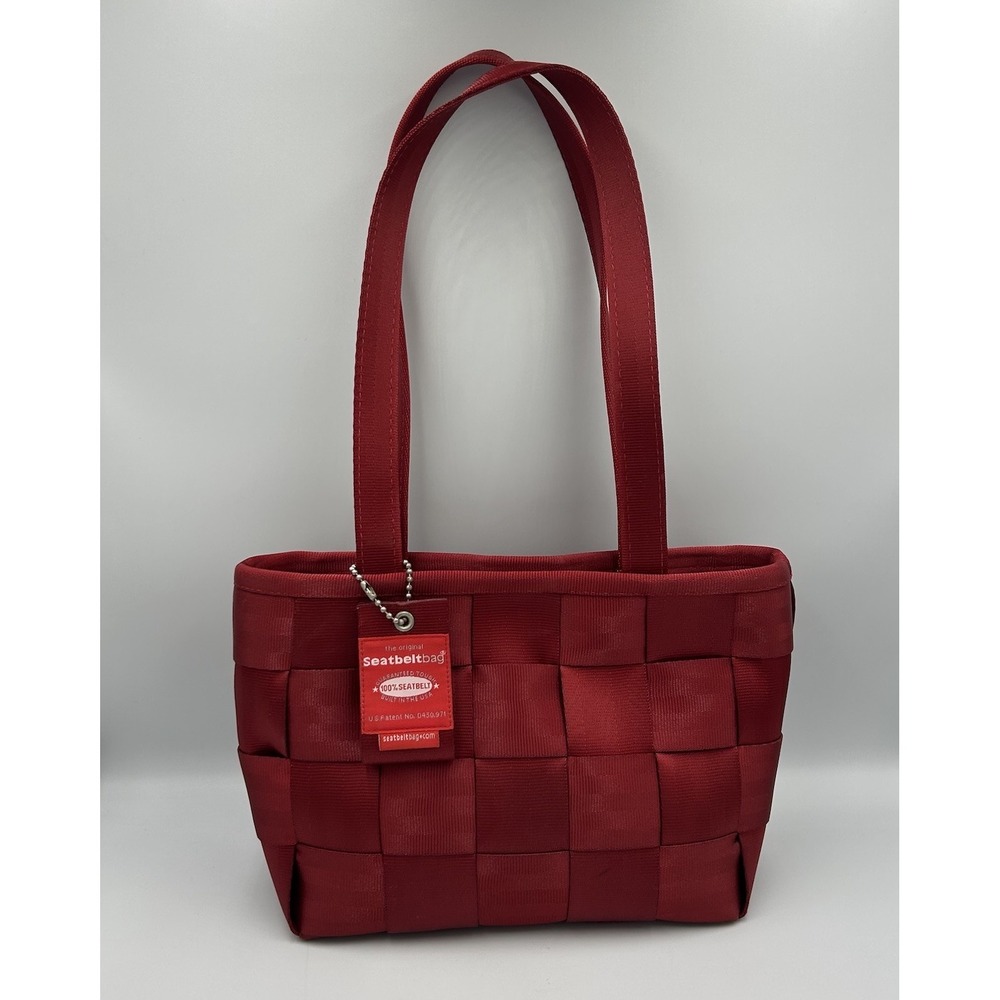The Original Seatbelt Bag Red Woven Shoulder Bag Tote Purse Pocket Retro